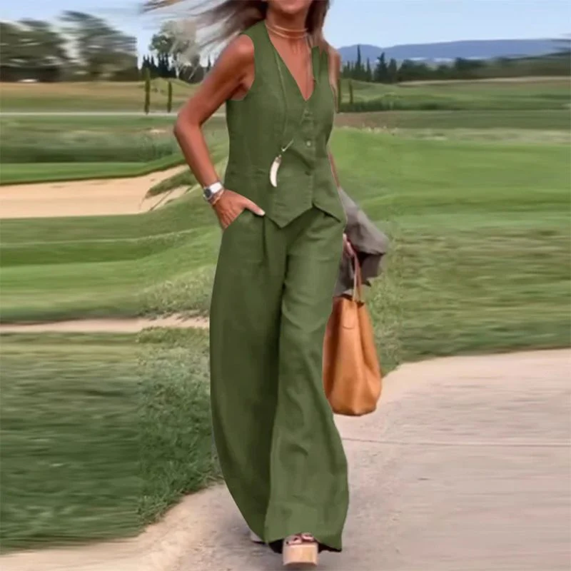 Alessia™ Conjunto de dos piezas de chaleco y pantalones de pierna ancha - Image 7