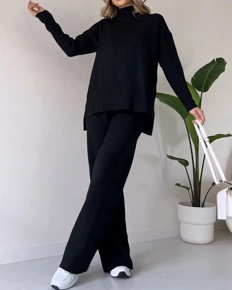 Conjunto casual de dos piezas con abertura elegante - Image 6