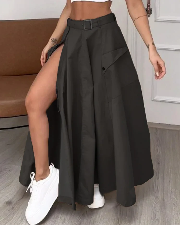 Conjunto de dos piezas sin mangas con abertura lisa - Image 6