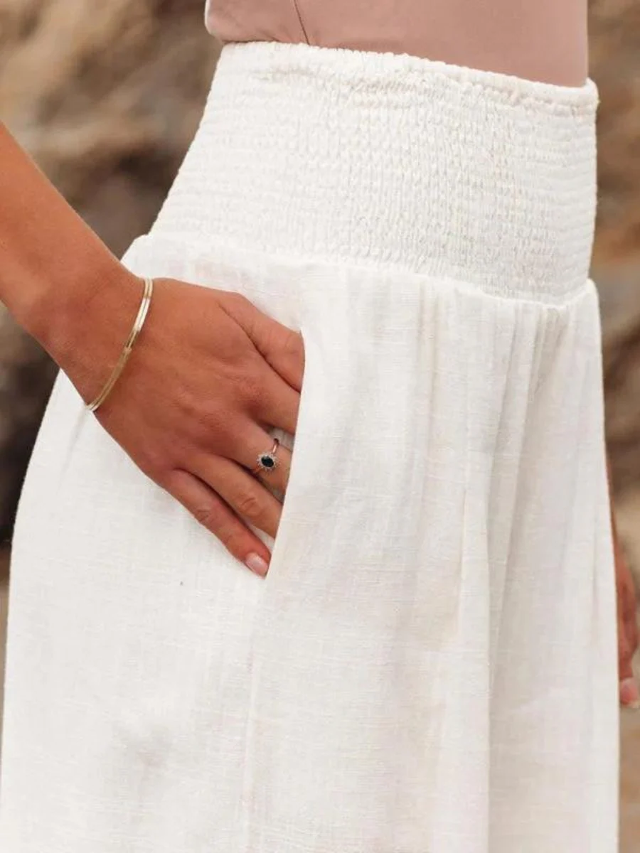 Lily Pantalones de playa anchos y fluidos - Image 4